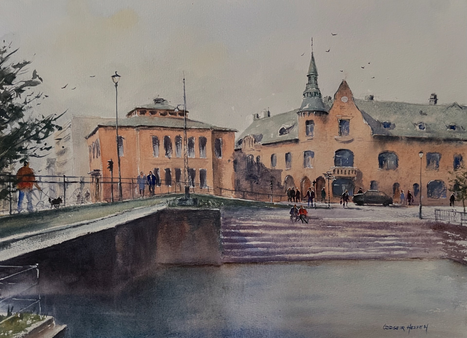 «Ved Hellebroa» 37x27 kr2600