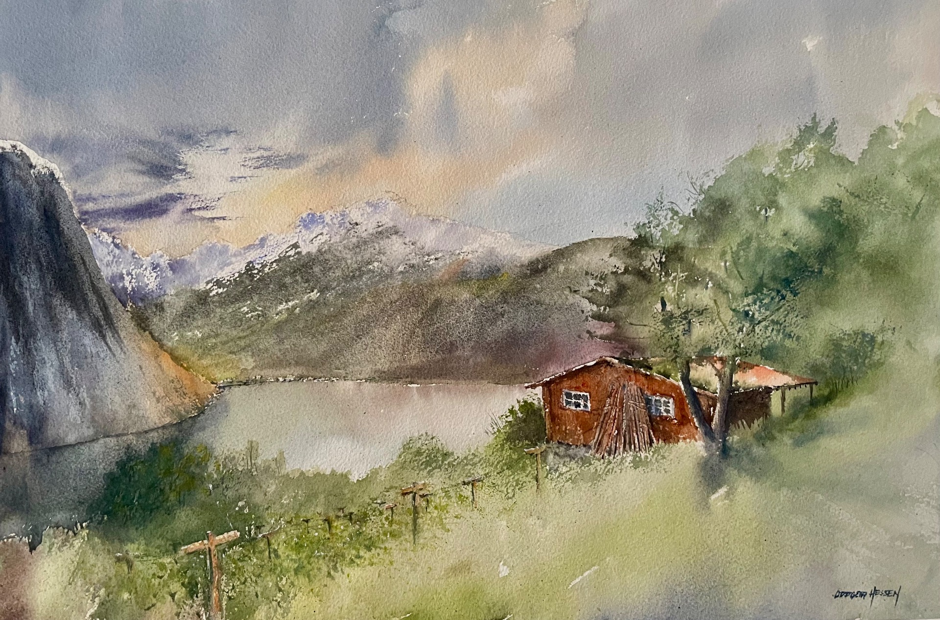 «Utsikt mot Norddal» str 55x37  kr3600